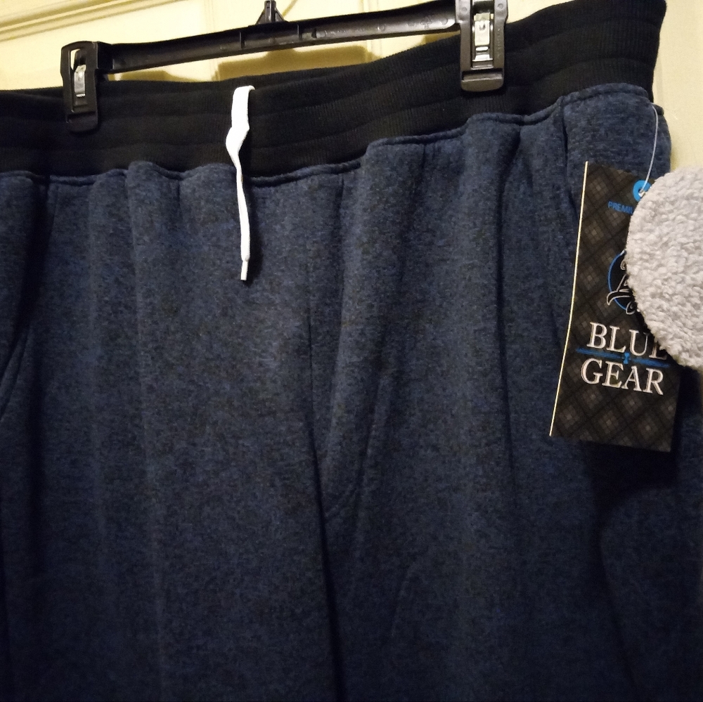 Blue Gear Warm & Soft Sherpa Interior Lined Jogger Sweatpants 4XL Navy Marble